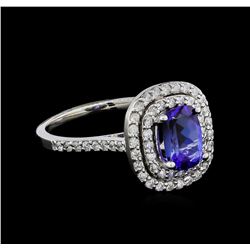 1.42ct Tanzanite and Diamond Ring - 14KT White Gold