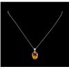 Image 1 : Crayola 8.80ct Citrine Pendant With Chain - 14K White Gold