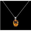 Image 2 : Crayola 8.80ct Citrine Pendant With Chain - 14K White Gold