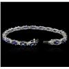 Image 3 : 14KT White Gold 11.80ctw Sapphire and Diamond Bracelet