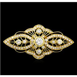 1.40ctw Diamond Pin - 18KT Yellow Gold