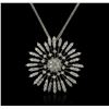 Image 1 : 14KT White Gold 4.70ctw Diamond Pendant With Chain