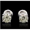 Image 2 : 14KT White Gold 1.19ctw Diamond Solitaire Earrings