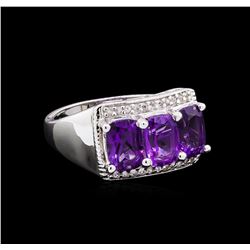 Crayola 2.40ctw Amethyst and White Sapphire Ring - .925 Silver