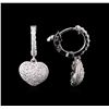 Image 2 : 1.30ctw Diamond Dangle Earrings - 14KT White Gold