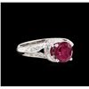 Image 1 : 1.25ct Ruby and Diamond Ring - 18KT White Gold