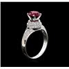 Image 4 : 1.25ct Ruby and Diamond Ring - 18KT White Gold