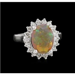 2.28ct Opal and Diamond Ring - 14KT White Gold