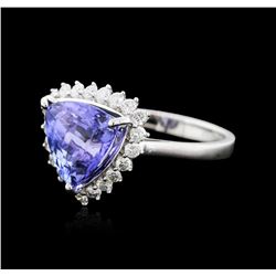 14KT White Gold 2.78ct Tanzanite and Diamond Ring