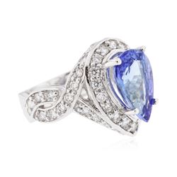 14KT White Gold 3.10ct Tanzanite and Diamond Ring