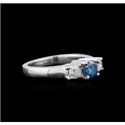 14KT White Gold 0.85ctw Fancy Blue Diamond Ring