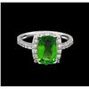 Image 2 : 2.30ct Tsavorite and Diamond Ring - Platinum