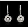 Image 1 : 14KT White Gold 1.67ctw Diamond Earrings