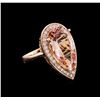 Image 1 : 7.58ct Morganite and Diamond Ring - 14KT Rose Gold
