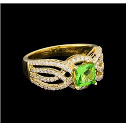 0.92ct Tsavorite and Diamond Ring - 14KT Yellow Gold