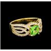 Image 1 : 0.92ct Tsavorite and Diamond Ring - 14KT Yellow Gold