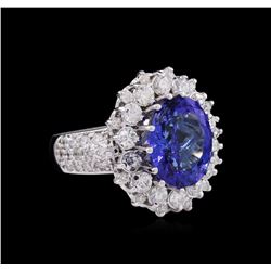 14KT White Gold 5.17ct Tanzanite and Diamond Ring