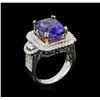 Image 3 : 14KT Two-Tone Gold 7.46ct Tanzanite and Diamond Ring