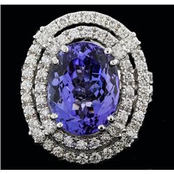 14KT White Gold 6.01ct Tanzanite and Diamond Ring