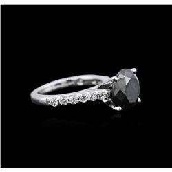 4.02ctw Black Diamond Ring - 14KT White Gold