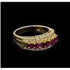 Image 1 : 0.80ctw Ruby and Diamond Ring - 14KT Yellow Gold