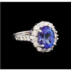 5.00ct Tanzanite and Diamond Ring - 14KT White Gold