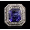 Image 2 : Platinum 15.86ct Tanzanite and Diamond Ring