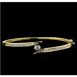 0.75ctw Diamond Bangle Bracelet - 14KT Yellow Gold