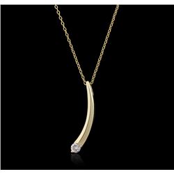 14KT Yellow Gold 0.25ctw Diamond Pendant With Chain