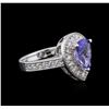 Image 1 : 14KT White Gold 1.63ct Tanzanite and Diamond Ring