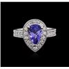 Image 2 : 14KT White Gold 1.63ct Tanzanite and Diamond Ring