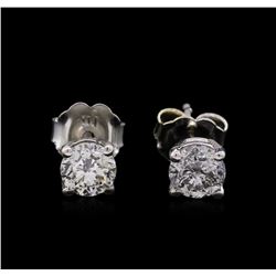 0.78ctw Diamond Stud Earrings - 14KT White Gold