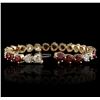 Image 3 : 14KT Yellow Gold 4.32ctw Ruby and Diamond Bracelet