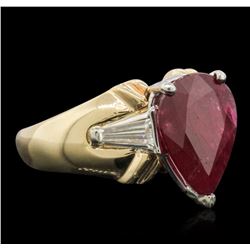 14KT Yellow Gold 3.12ct Ruby and Diamond Ring