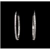 Image 1 : 2.00ctw Diamond Hoop Earrings - 14KT White Gold