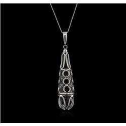 14KT White Gold Chandelier Crystal Pendant With Chain