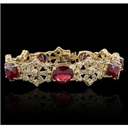 14KT Yellow Gold 30.97ctw Ruby and Diamond Bracelet