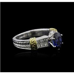 Platinum 1.84ct Sapphire and Diamond Ring