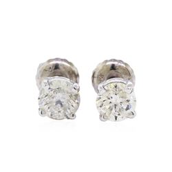 0.97ctw Diamond Stud Earrings - 14KT White Gold