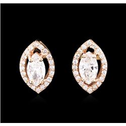 1.55ctw Diamond Earrings - 14KT Rose Gold