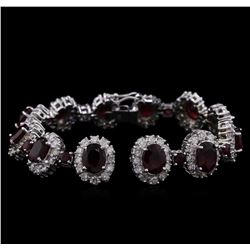 14KT White Gold 20.28ctw Ruby and Diamond Bracelet