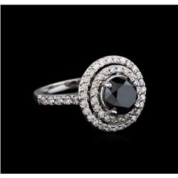 3.36ctw Black Diamond Ring - 14KT White Gold