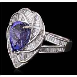 18KT White Gold 5.36ct Tanzanite and Diamond Ring