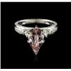 Image 2 : 14KT White Gold 2.23ct Morganite and Diamond Ring