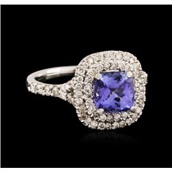 14KT White Gold 1.11ct Tanzanite and Diamond Ring