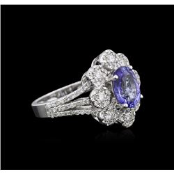 14KT White Gold 2.00ct Tanzanite and Diamond Ring