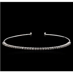 0.70ctw Diamond Bangle Bracelet - 14KT White Gold