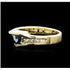 Image 1 : 14KT Yellow Gold 0.65ct Sapphire and Diamond Ring