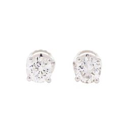 0.96ctw Diamond Stud Earrings - 14KT White Gold