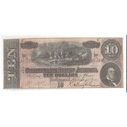 1864 $10 Confederate States of America Bank Note